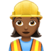 👷🏾‍♀️ woman construction worker: medium-dark skin tone display on Apple